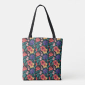 Wilde bloem herhalingspatroon tote bag (Achterkant)