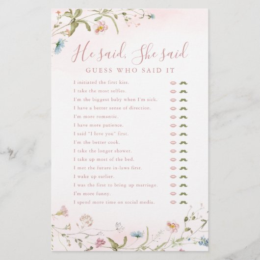 Wilde bloem Hij zei dat ze vrijgezellenfeest wild  (Voorkant)