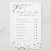 Wilde bloem Hij zei dat ze vrijgezellenfeest wild (Voorkant / Achterkant)