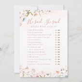 Wilde bloem Hij zei dat ze vrijgezellenfeest wild  Kaart (Voorkant)