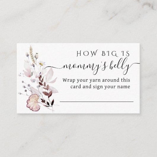Wilde bloem Hoe groot is mama's buik spel Informatiekaartje (Voorkant)