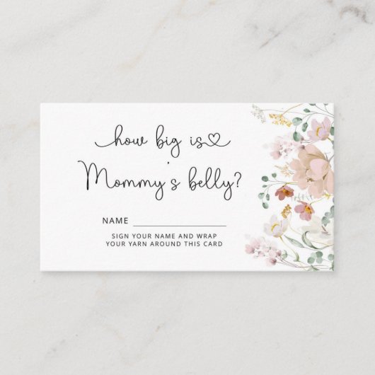 Wilde bloem hoe groot is mama's buikomheining informatiekaartje (Voorkant)