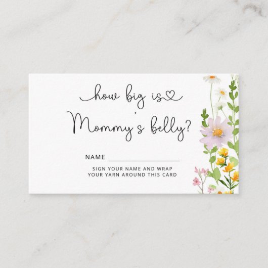 Wilde bloem hoe groot is mama's buikomheining informatiekaartje (Voorkant)