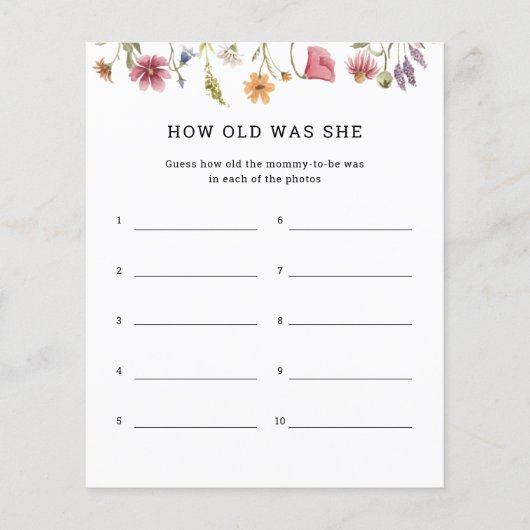 Wilde bloem hoe oud ze was (Voorkant)