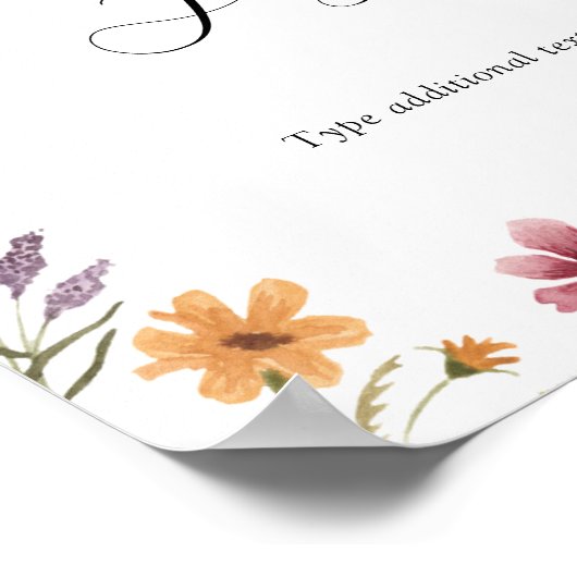 Wilde bloem in bloei aangepast tekstbord poster (Hoek)