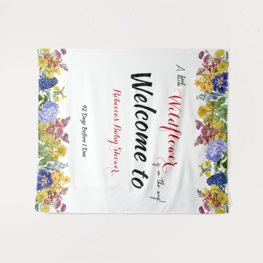 Wilde bloem in Bloom Floral Baby shower Backbrop Wandkleed (Voorkant (horizontaal))