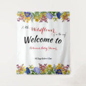 Wilde bloem in Bloom Floral Baby shower Backbrop Wandkleed (Voorkant)