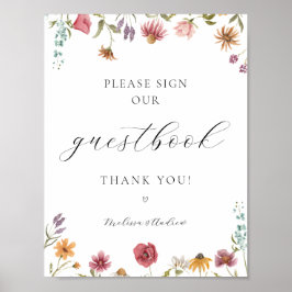 Wilde bloem in Bloom Onderteken onze Gastboekregis Poster