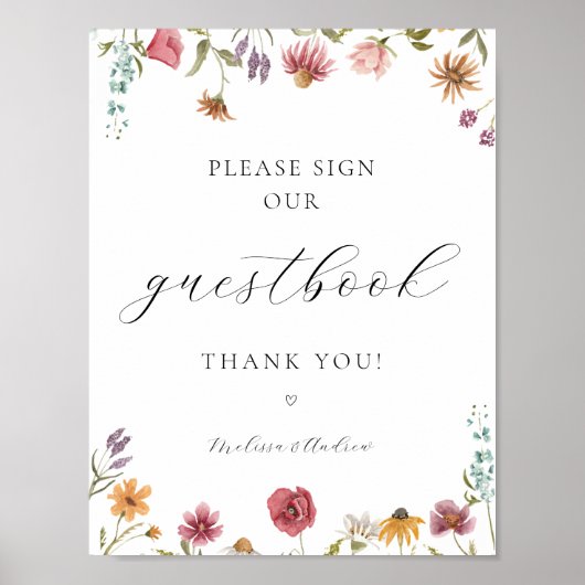 Wilde bloem in Bloom Onderteken onze Gastboekregis Poster (Voorkant)