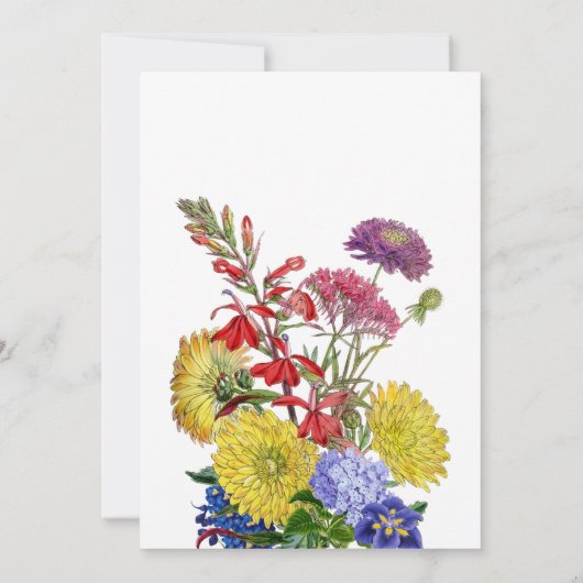 Wilde bloem in de Waterverf Bloom Floral Baby show Kaart (Achterkant)