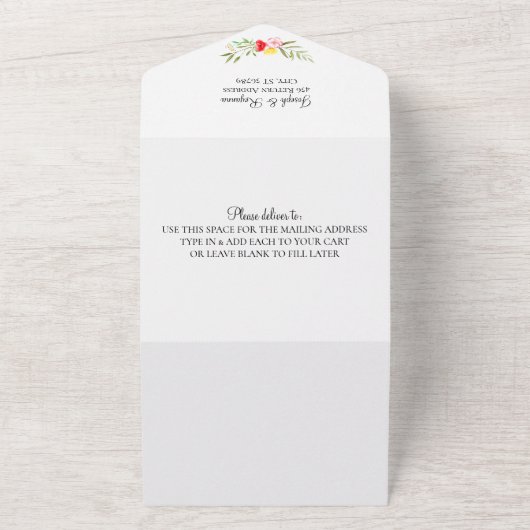 Wilde bloem in één Baby shower All In One Uitnodiging (Buitenkant)