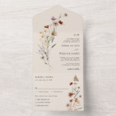 Wilde bloem in één bruiloft all in one uitnodiging (Binnen)