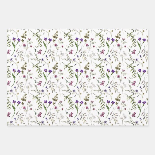 Wilde bloem inpakpapier vel (Voorkant 2)