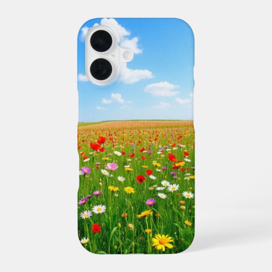 Wilde bloem iPhone 16 hoesje (Achterkant)