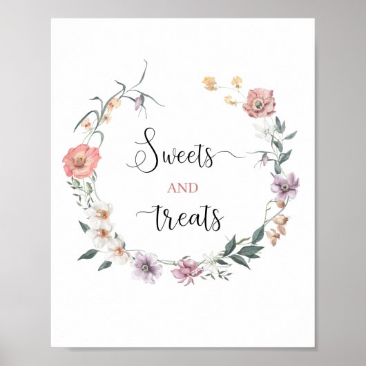 Wilde bloem is onderweg Baby shower Poster (Voorkant)