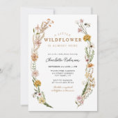 Wilde bloem is onderweg naar het Baby shower van F Kaart (Voorkant)