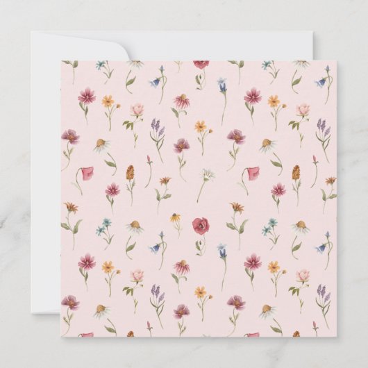 Wilde bloem is op weg bedankkaartjes bedankkaart (Achterkant)