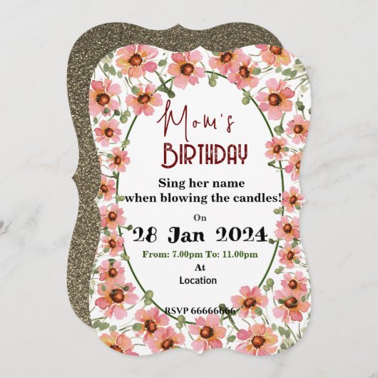 Wilde bloem kaart (Voorkant / Achterkant)