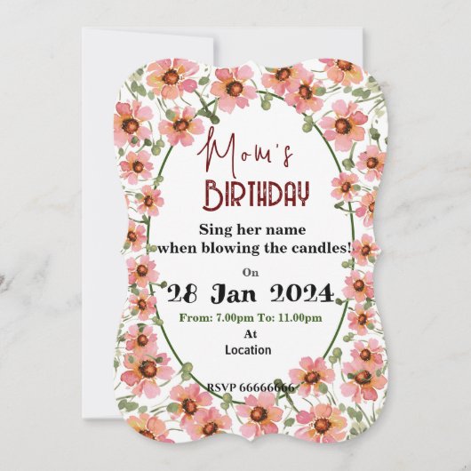 Wilde bloem kaart (Voorkant)