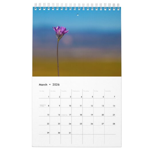 Wilde bloem kalender (Mar 2026)