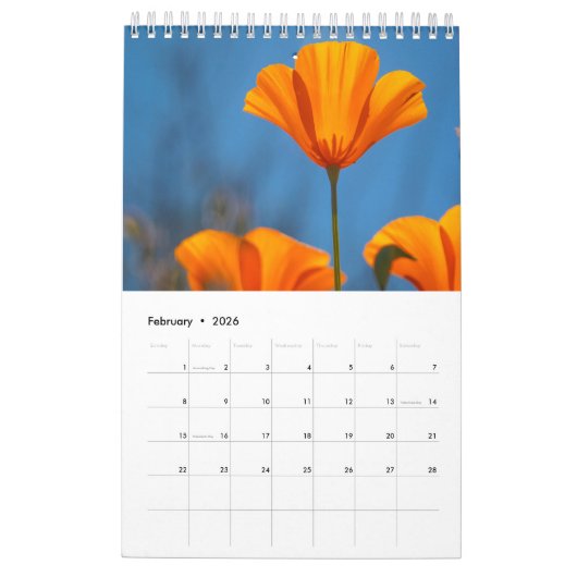 Wilde bloem kalender (Feb 2026)