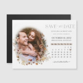 Wilde bloem Kalender en Foto Opslaan Datum (Voorkant / Achterkant)