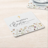 Wilde bloem kartonnen onderzetters (Schuin)