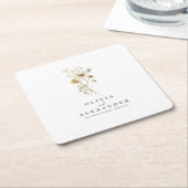 Wilde bloem kartonnen onderzetters (Schuin)