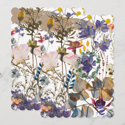 Wilde bloem Klage Uitnodiging (Voorkant / Achterkant)