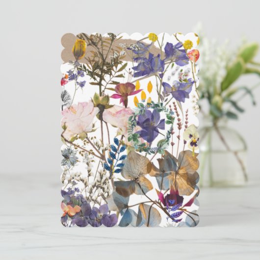 Wilde bloem Klage Uitnodiging (Staand voorkant)