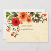 Wilde bloem klaproos trouwkaarten rustiek kaart (Achterkant)