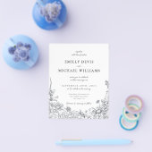 Wilde bloem - Klassieke legante bruiloft Invitat Flyer (Enkel)