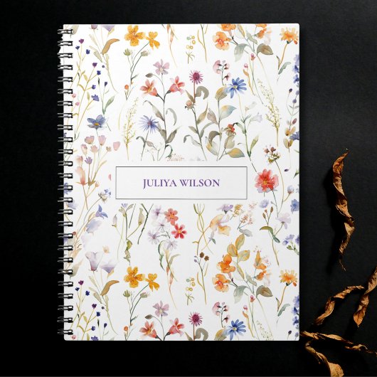 Wilde bloem kleurrijk notitieboek