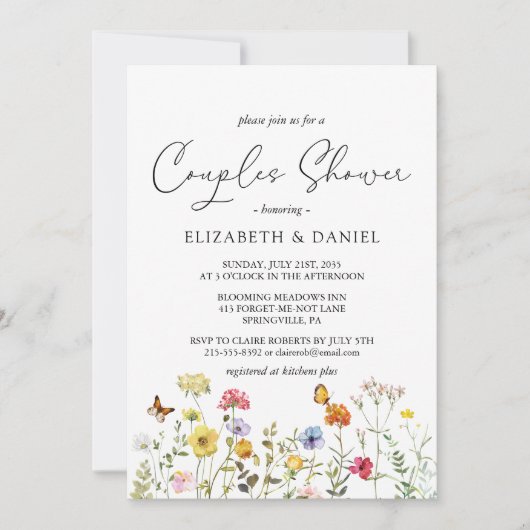 Wilde bloem Kleurrijke botanische stellingschotel Kaart (Voorkant)