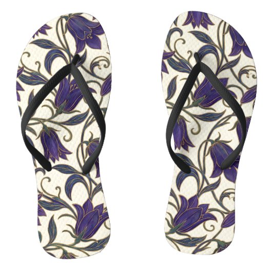 Wilde Bloem Klokjes Bloempatroon Teenslippers (Voetbed)