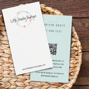 Wilde Bloem Krans Oorbel Sieraden Displaykaart Visitekaartje