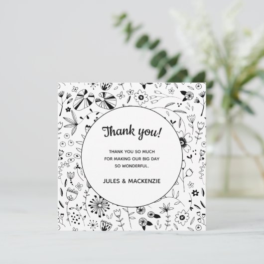 Wilde bloem Kunst Bedankkaart (Staand voorkant)