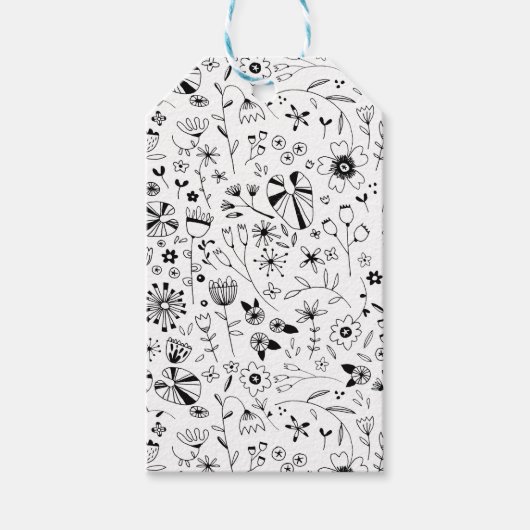 Wilde bloem Kunst Cadeaulabel (Voorkant)