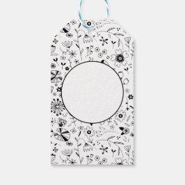 Wilde bloem Kunst Cadeaulabel