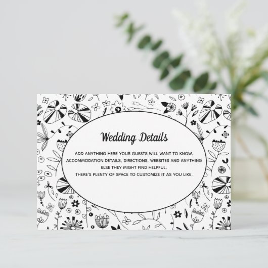 Wilde bloem Kunst Informatiekaartje (Staand voorkant)