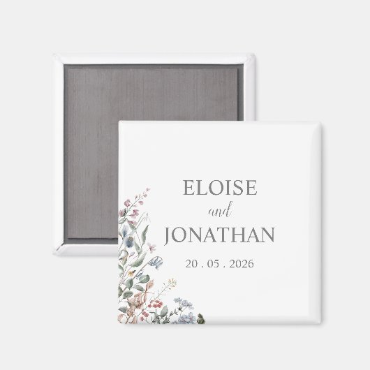 Wilde bloem laat flesjes los, behalve de datum mag magneet (Voorkant / Achterkant)