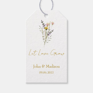 Wilde bloem laat liefde groeien huwelijkszaad cadeaulabel