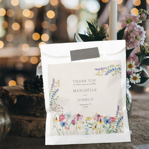 Wilde bloem Land Floral Dank je huwelijk Bedankzakje
