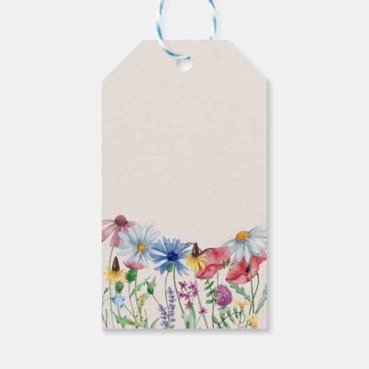 Wilde bloem Land Floral Weddenschap Bedankt Cadeaulabel (Achterkant)