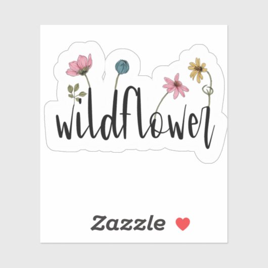Wilde bloem Laptop Waterfles | Uitgesneden sticker (Vel)