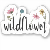 Wilde bloem Laptop Waterfles | Uitgesneden sticker (Voorkant)