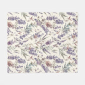 Wilde bloem lavendel boho botanisch bloemmotief fleece deken (Voorkant (Horizontaal))