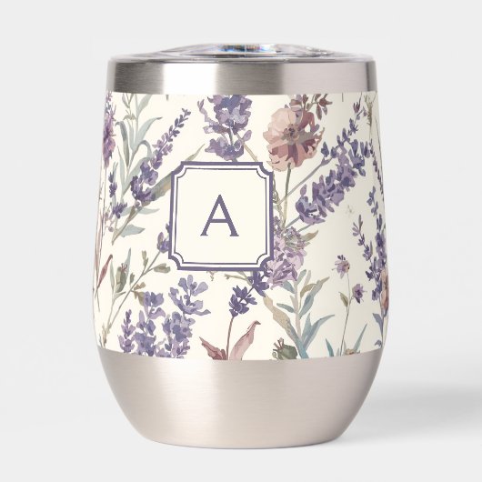 Wilde bloem Lavendel Boho Botanisch Bloemstuk Mono (Voorkant)