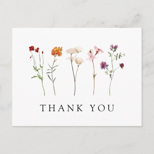 Wilde bloem Lesbische Pride Bloem Bruiloft Bedankt Briefkaart (Voorkant)