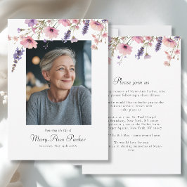 Wilde bloem "Levensfeest" Foto-rouwdienst Kaart